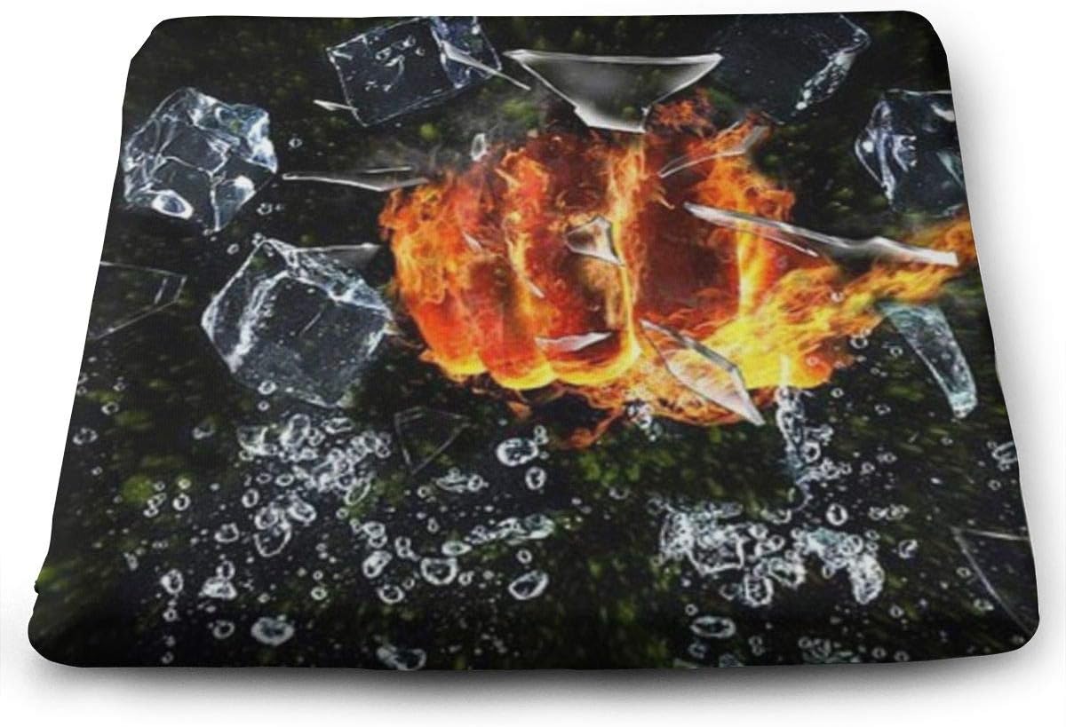 N/A Memory Foam Chair Cushion Ultimate Comfort and Softness Square 15" x 13" Seat Cover,Earth Hero Firefighter Wrestling