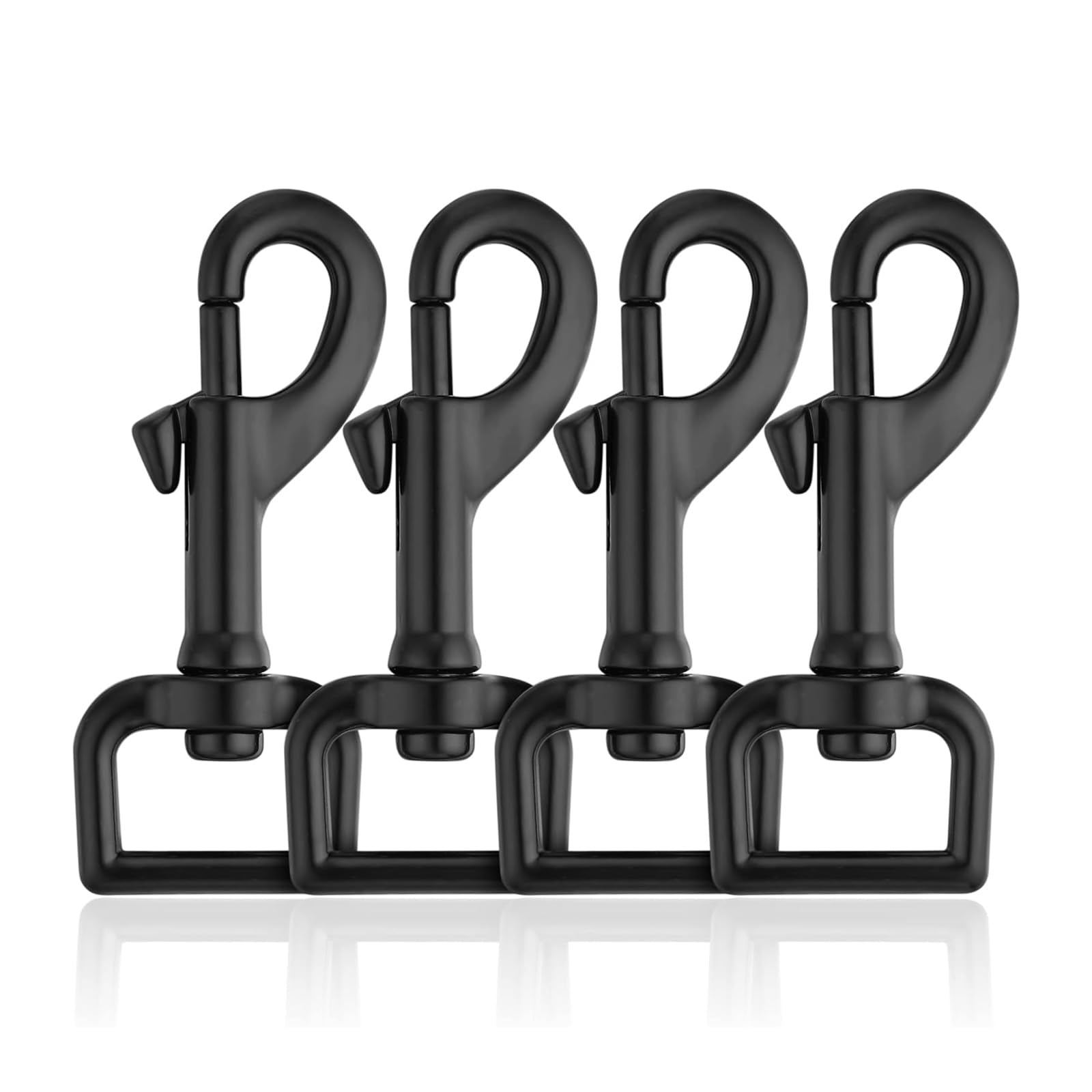 TRHDFW Dog Lead Clips Black Heavy Duty Dog Lead Snaps Hooks Swivel Snap Hooks Trigger Clip Trigger Snaps 3/4" 4pcs
