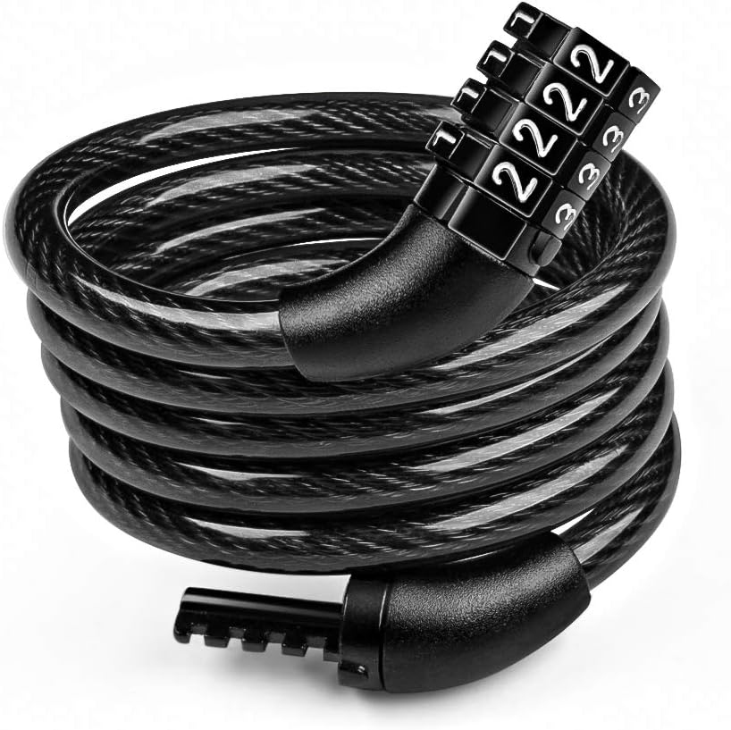 Flexzion Bicycle Lock Cable, 4 Feet, 5/16 Inch (8mm) Diameter Steel Bike Lock Cable, Compact & Easy to Use - Image 3