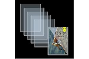 COOLBYL 50ct 5x7 Toploaders - Ultra Durable Card Protectors for Trading Cards, Photos & Collectibles, Crystal Clear, Archival-Safe, Fits 5x7 Inch Sheets