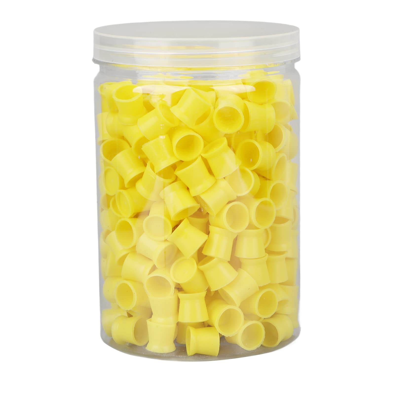 Professional Tattoo Ink Cups, 300 Pieces, 12mm Yellow Disposable Silicone Pigment Containers for Tattoo Accessories
