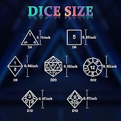 Metal Dice Set, HNCCESG Polyhedral DND Dice for
