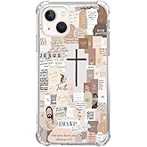 RYEDORP Christian Aesthetic Case Compatible with iPhone 15, Jesus Cross Case for iPhone 15, Cool TPU Shockproof Case Cover