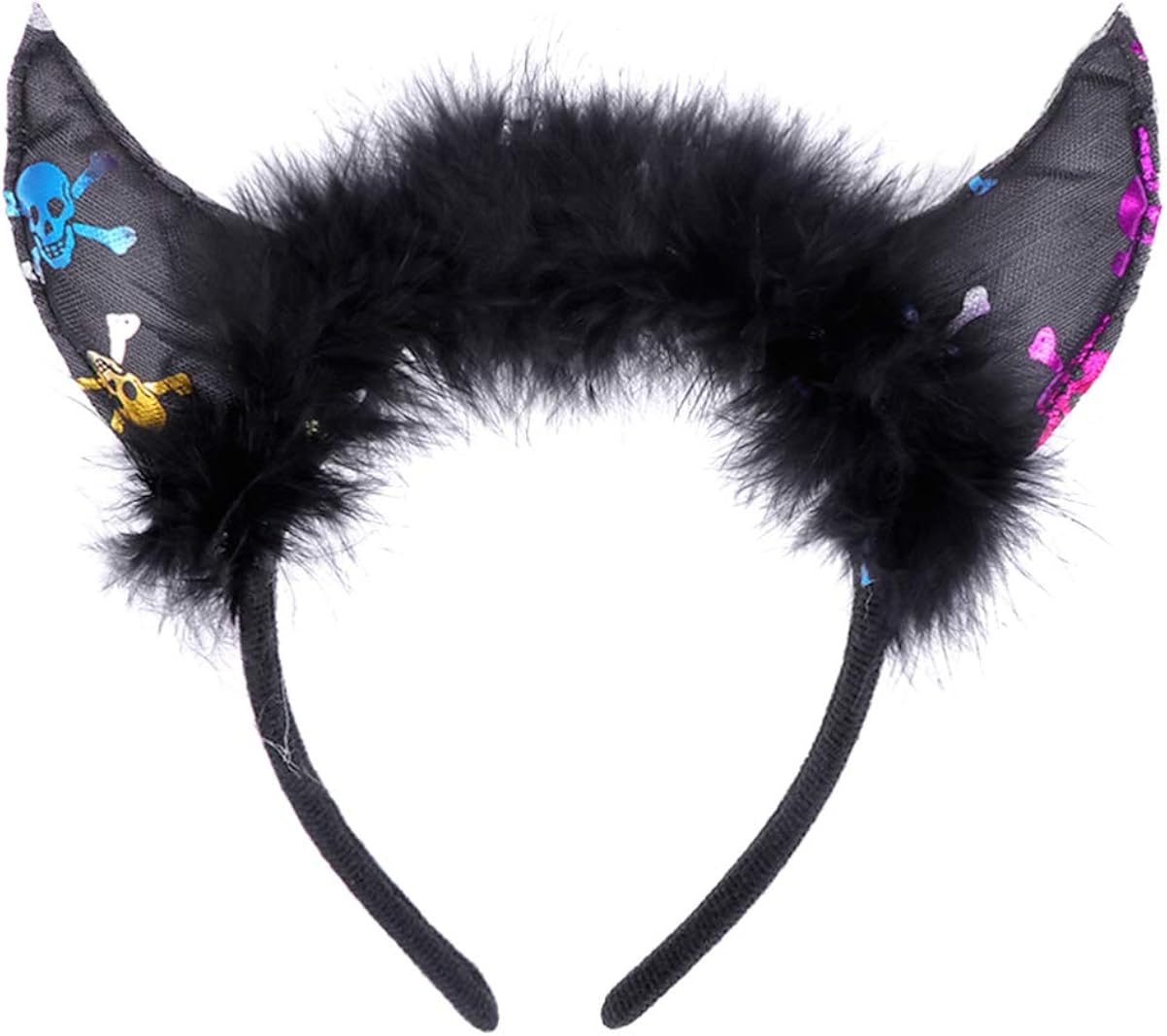 Amosfun Halloween luminous ox horn headband devil horn headband