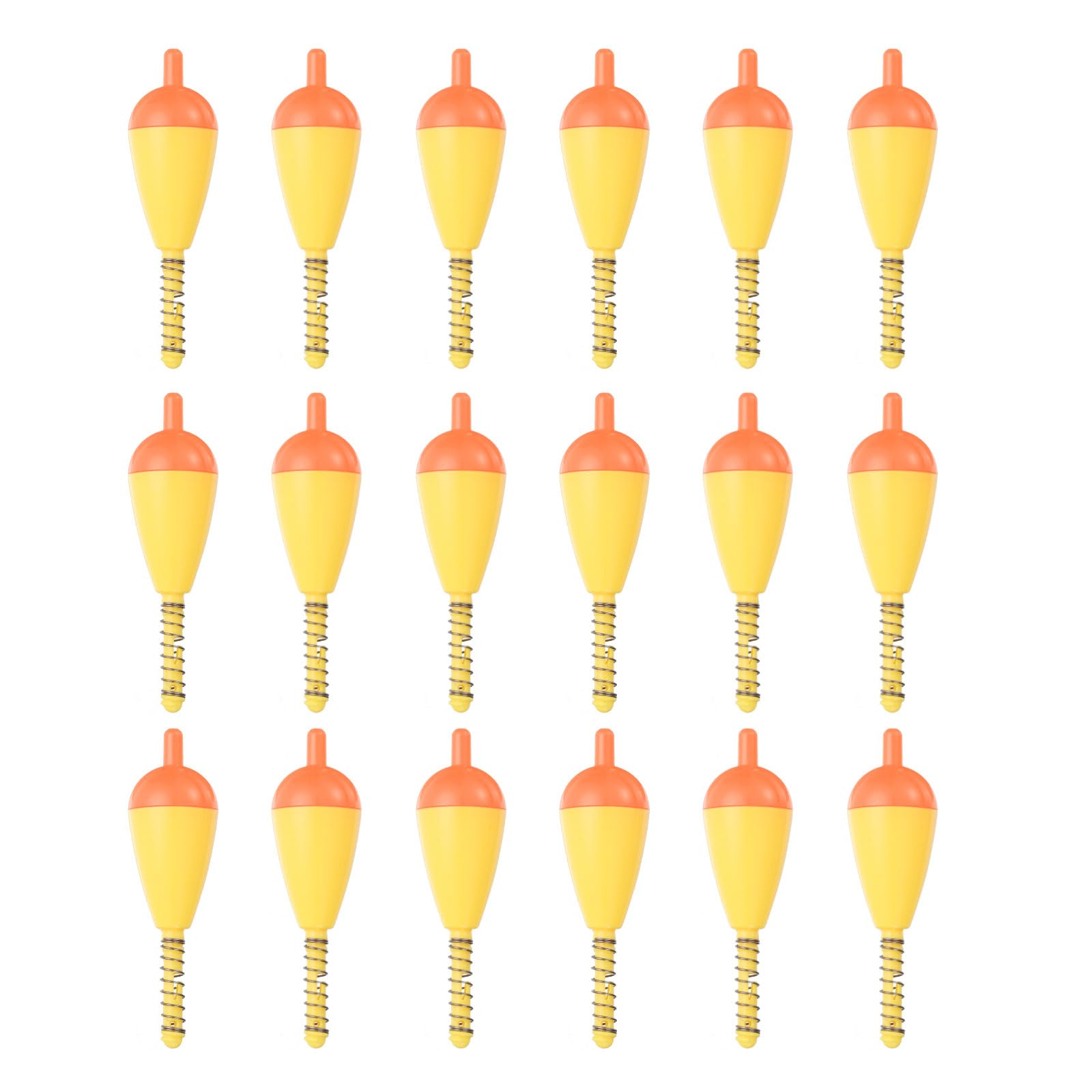PATIKIL Fishing Float Bobbers, 20 Pack Hard ABS Oval Stick Spring Slip Bobber for Crappie Trout Bass Fishing, Orange