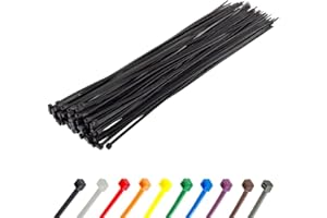 GTSE 14 Inch Black Zip Ties, 100 Pack, 50lb Strength, UV Resistant Long Nylon Cable Ties, Self-Locking 14" Tie Wraps