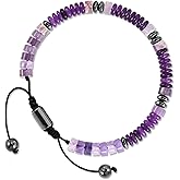 VIBILIA Healing Crystal Bracelets Beaded Bracelets for Men Women Natural Stone Adjustable Bracelets Unique Gifts for Father Son Grandfather Brother Friend