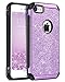 BENTOBEN Case for iPhone 8 / iPhone 7, Shockproof Glitter Sparkly Slim Dual Layer Hybrid Hard PC Soft TPU Girls Women Cover Shiny Leather Full Body Protective Phone Case for Apple iPhone 8/7, Purple