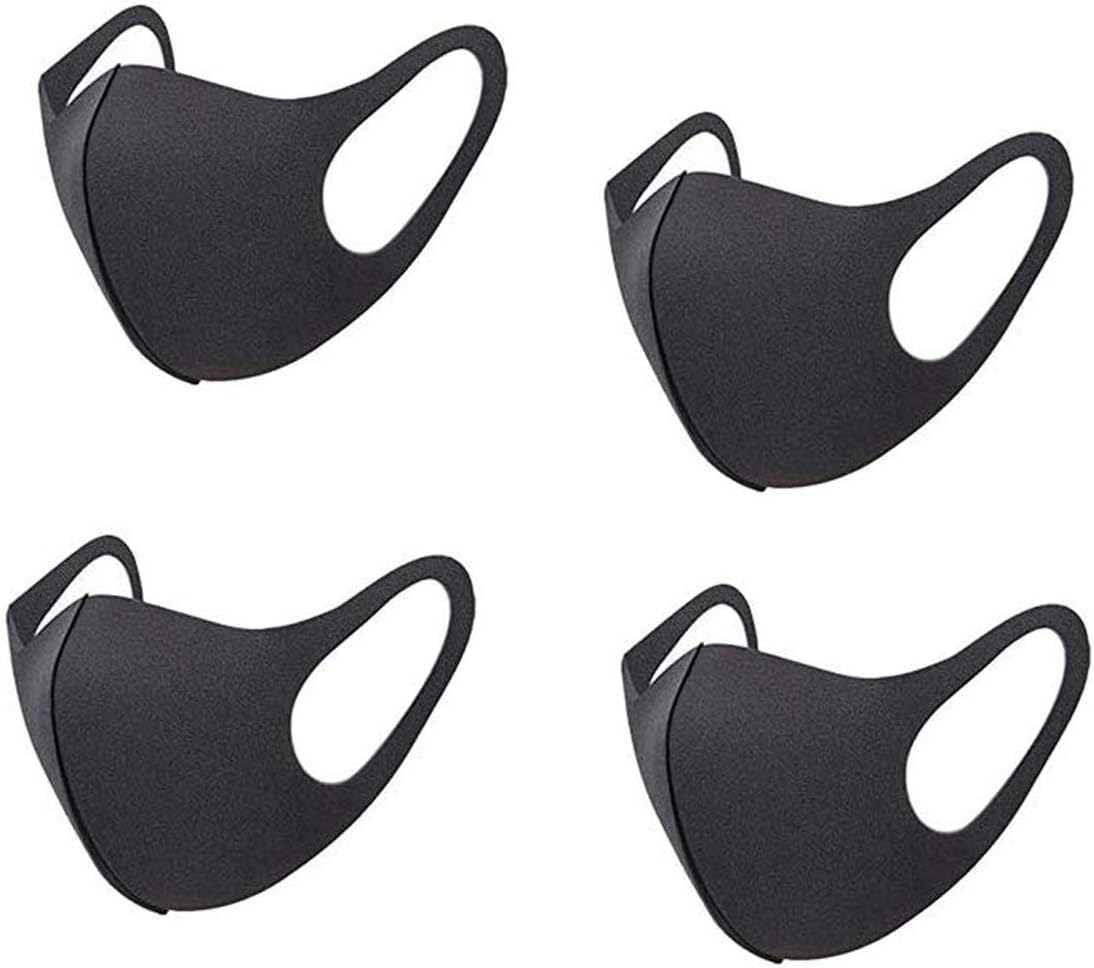 4 Pack Safety Mouth Mask Anti Dust Pollution Air Filtration Mask, Reusable Black Mouth Masks for Cycling, Sport, Travel, Daily Life, Anime for Kids Teens Men Women