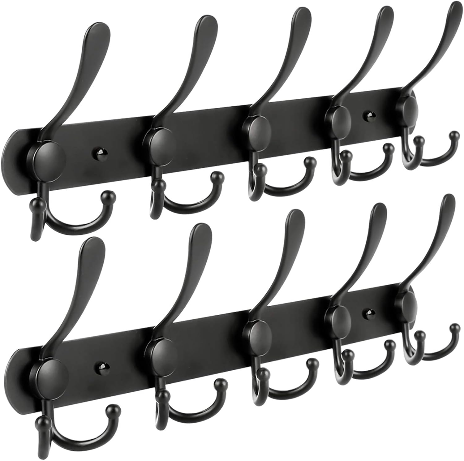 WHITGO Ganchos para colgar en la pared, 2 unidades de 15 ganchos de acero inoxidable para abrigo, sombrero, toalla, bolso, bata, baño, baño, entrada