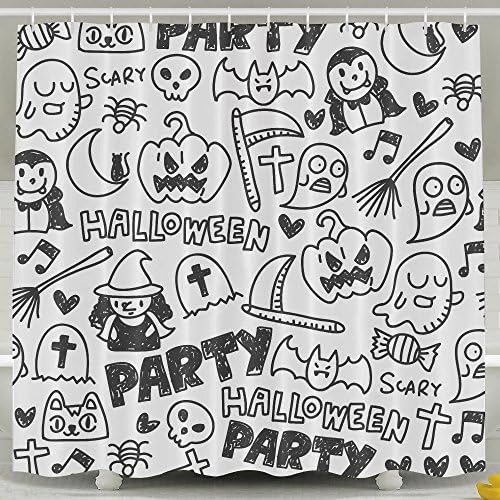 Chengoux Halloween Party Shower Curtain Long Bath Decorations Bathroom Decor Sets