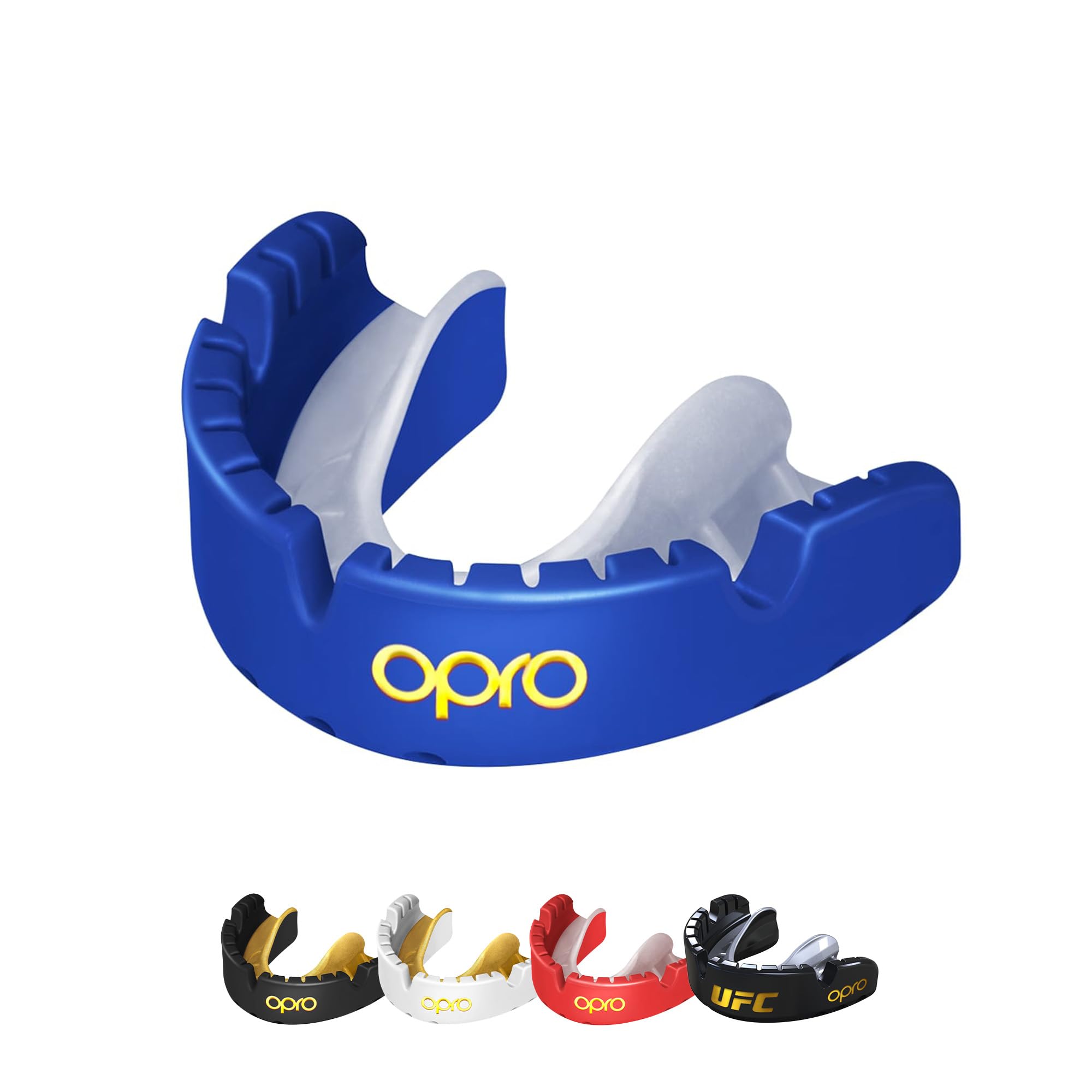 OPRO Gold Level Mouthguard for Braces Premium Fit – Gum Shield Adult (Age 10+) – OPRO Mouth Guard Boxing and MMA, Easy Self-Fit Gum Shield Rugby and Hockey – Premium Protection with Dental Warranty
