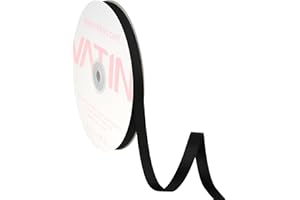 VATIN Black Grosgrain Ribbon, 3/8" x Continuous 50 Yards, Black Polyester Grosgrain Ribbon,Use for Bows DIY Hair Accessories, Gift Wrapping, Craft and Sewing