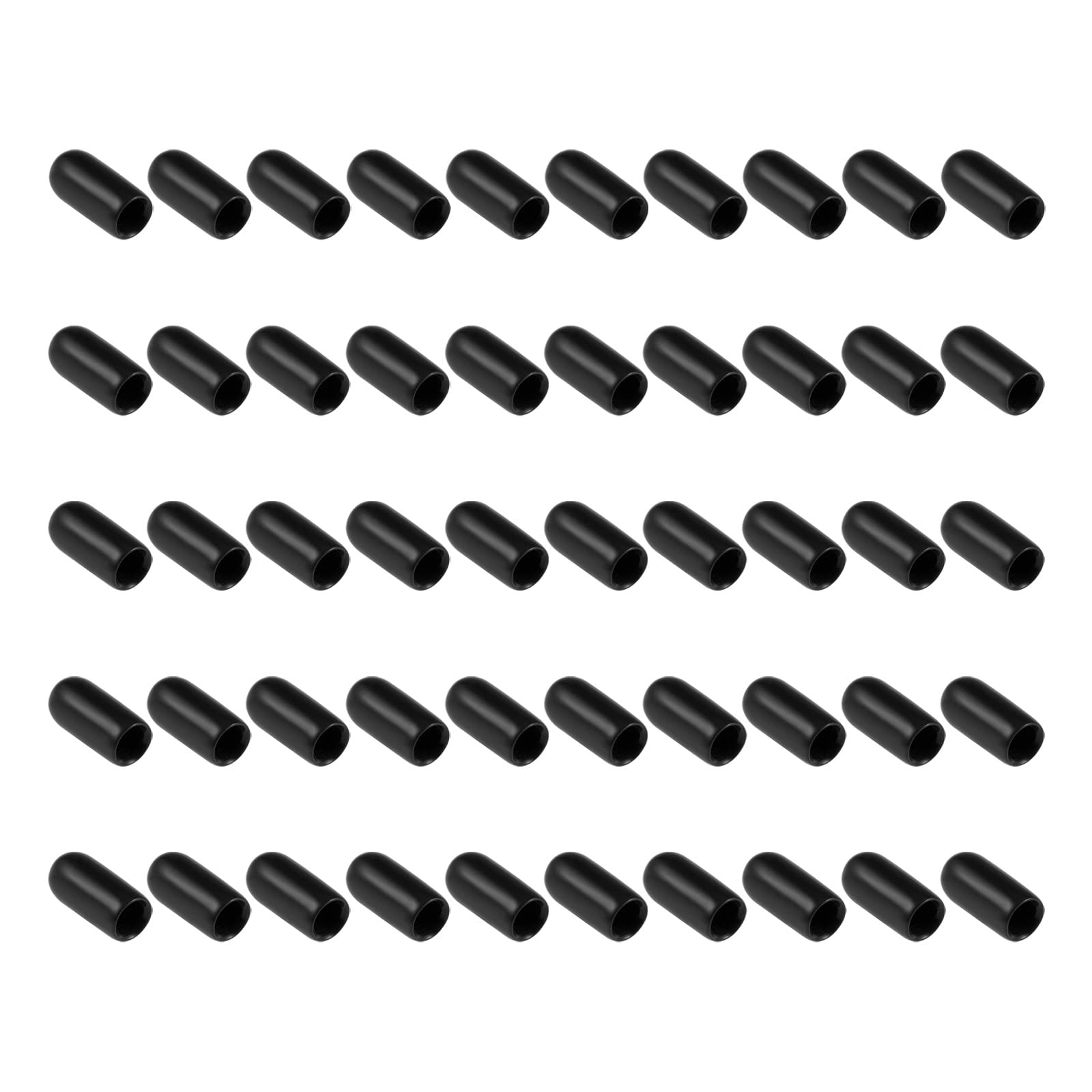 M METERXITY 200 Pack Rubber End Caps - Round Protectors Apply to Outdoor Screws Thread (5mm ID, Black)
