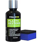FOLLOWIN Plastic Restorer for Cars - Black Trim Restorer & Ceramic Coating, Resists Water, UV Rays, Dirt, Not a Dressing, Hydrophobic Protection, Highly Concentrated Formula,30ml