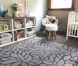 Premium Stylish Foam Floor Mat | Cushy-Soft & Thick | Waterproof, Easy-to-Clean, Hypoallergenic, Non-Toxic, Pet-Friendly, Portable | Baby Play Mat, Yoga Mat, Exercise Mat - Large Grey Botanical Garden