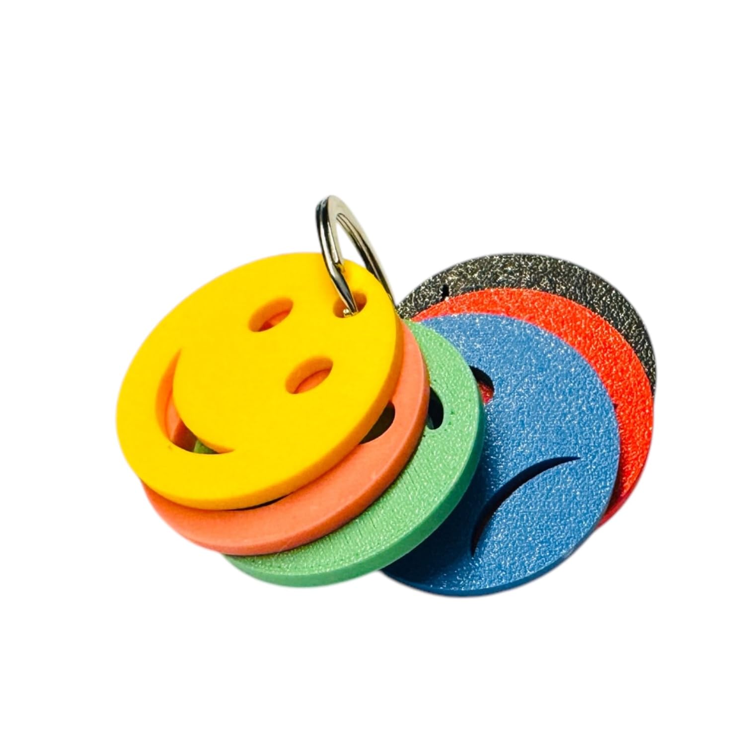 Colour Feelings 6 Emotional Regulation Keychain | 6 Mood Zone Discs for Children and Adults For Special Educational Needs | Emotions Teaching Aid | SEN Communication Tool/Accessory