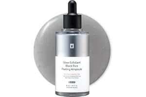 TOSOWOONG Black Rice Peeling Ampoule, 75% Black Rice Bran Water Formula, Gentle Exfoliating Texture for a Soft & Refreshed Lo