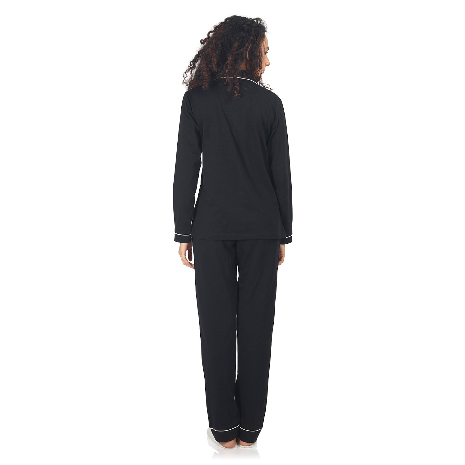 nite flite women's classic black premium pyjama set
