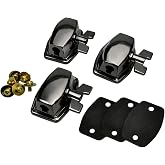 ROSS Percussion Tom/Floor Tom Leg Bracket Mount Set for Acoustic Drum Shells 3 Pack Black Nickel Metal Hardware