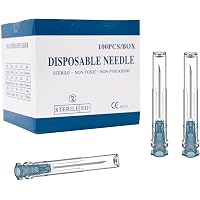 23 Gauge 1 Inch Needle(100 Pack), Luer Lock Industrial Accessories Needles,Individually Wrapped(23G 1 inch)