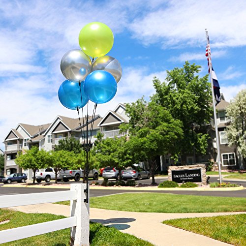 DuraBalloon - Weatherproof Reusable Balloon Cluster Pole Kit - Helium Free Plastic Outdoor Balloons