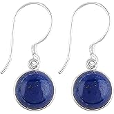 DEVMUKTI 925 Sterling Silver Dangle Earrings, Natural Gemstones Crystals, Handmade Lightweight Boho Jewelry, Chakra Healing Stones, Hypoallergenic Studs Earring, Birthday Christmas Gift for Women