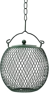 Hanging Mesh Ball Bird Feeder, Green, Durable Metal, Rust & UV Resistant, Outdoor Wild Bird Un-shelled Peanut Feeder Sunflower Seed Ball