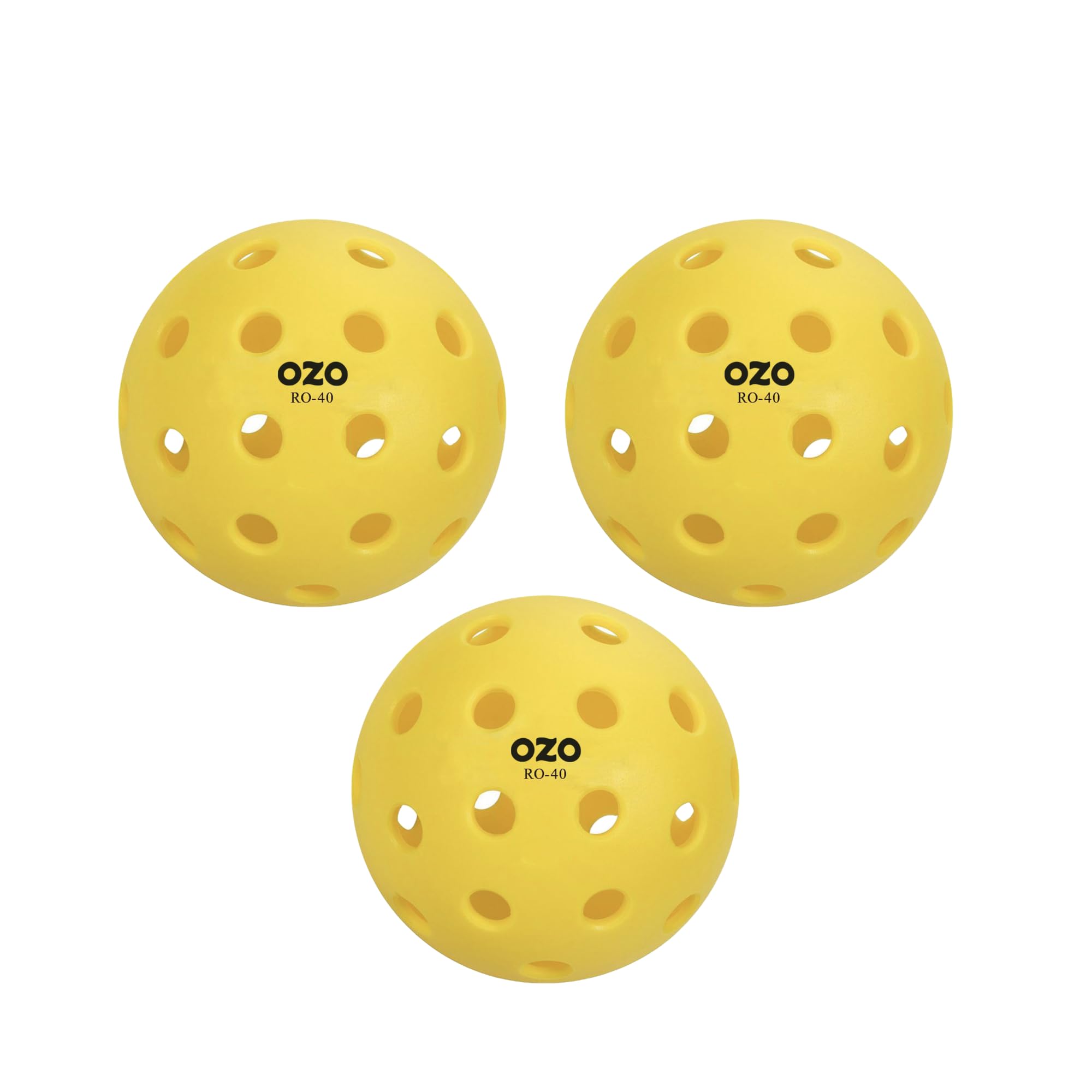 OZO Pickleball - Set of 3 Outdoor Balls, 40 holes, Injection Mould