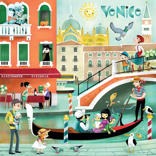 Happy Spaces Kids Wall Art Canvas Print: Venice by Gaia Marfurt (50 x 50 x 2 cm)