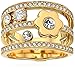 Michael Kors Women's in Full Bloom Floral and Crystal Accent Stacked Ring