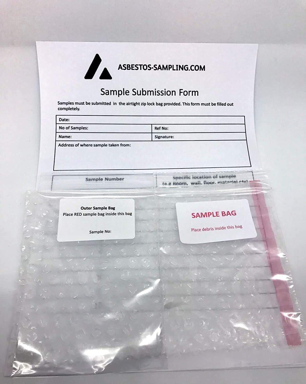 Asbestos Test Kit (1 Sample Only) Includes SAME DAY UKAS Lab Testing