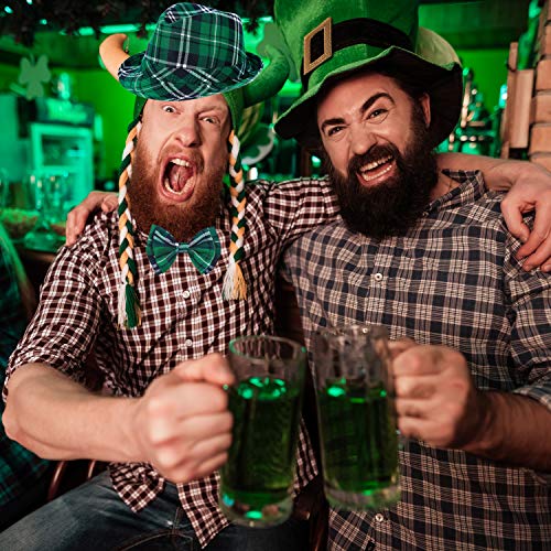 MISS FANTASY St. Patrick's Day Plaid Fabric Fedora Hat Party Accessory Green - Thumbnail 4