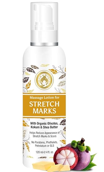 Mom & World Massage Lotion For Stretch Marks -120ml - With Organic Olivates, Kokum & Shea Butter