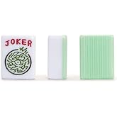 YMI "Jade Horizon" American Mahjong 166 Medium Melamine Tiles-Only Set | 166 engraved white melamine tiles with striped backs. Refined tiles-only set for American Mahjong players who own accessories