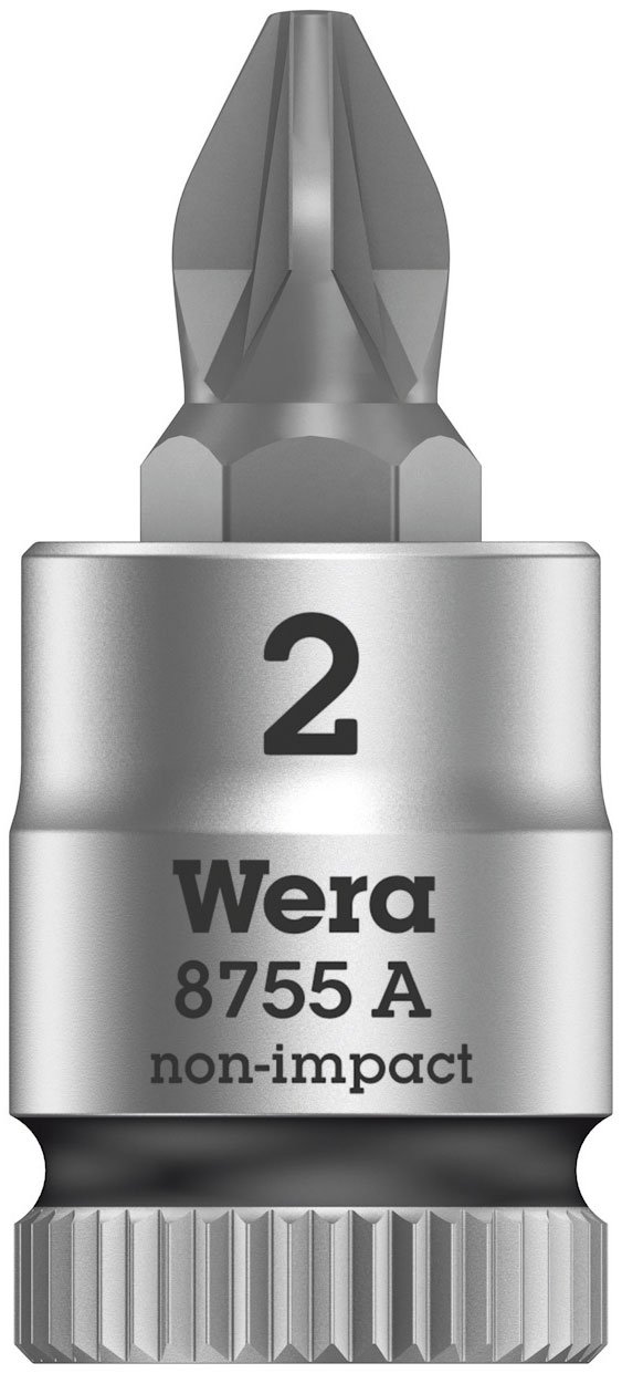 Wera Zyklop Pozidriv Socket with 1/4-Inch Screw Drive Black, Black, 05003354001