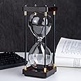 Large Sand Timer, Hourglass Timer 30 Minutes, Vintage Wooden Hour Glass Timer, Modern Home Kitchen Office Decoration (Black)