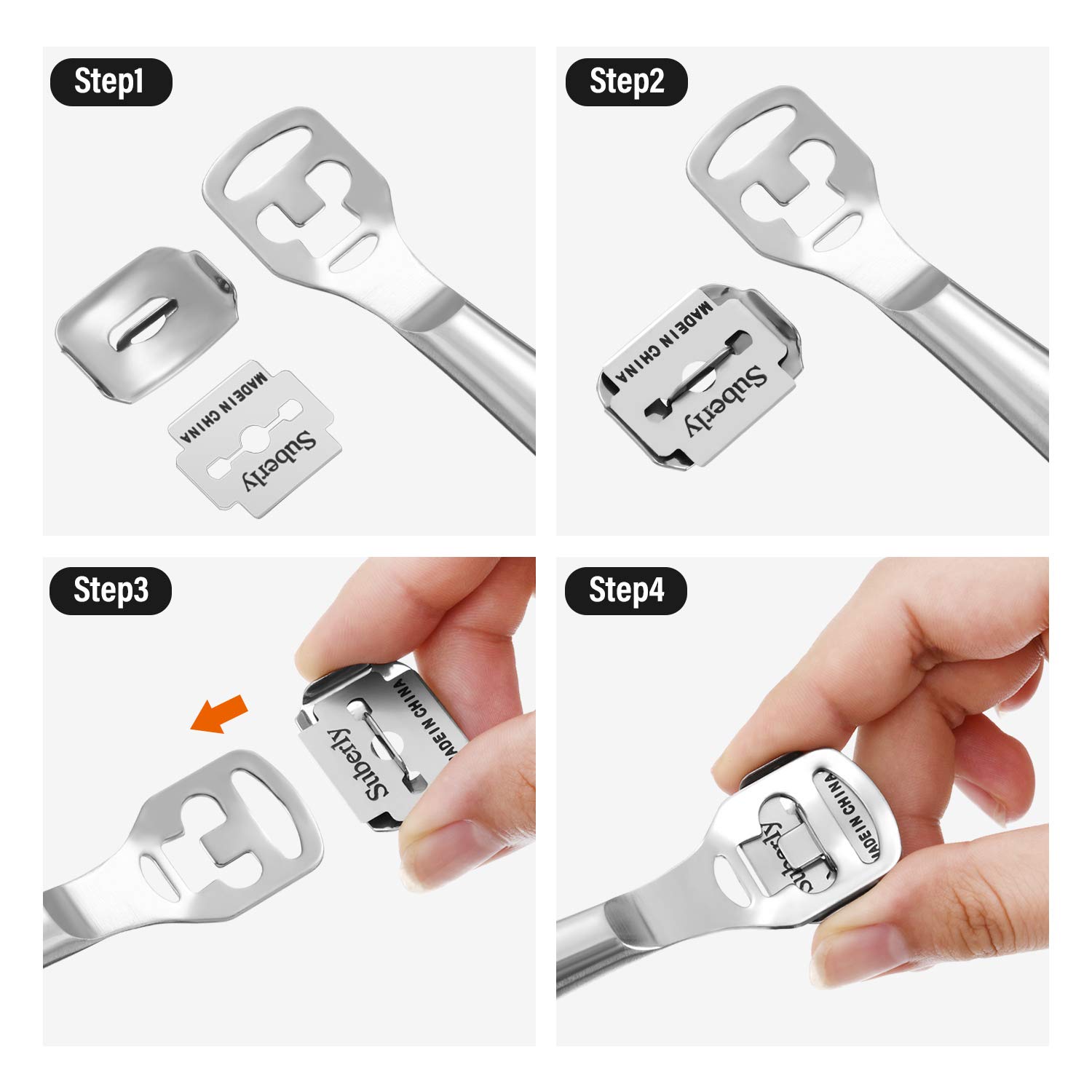 200 Pieces Callus Shaver Replacement Blades Corn Plane Blades Stainless Steel Blades for Removing Callus Foot Care and Pedicure Tools : Beauty