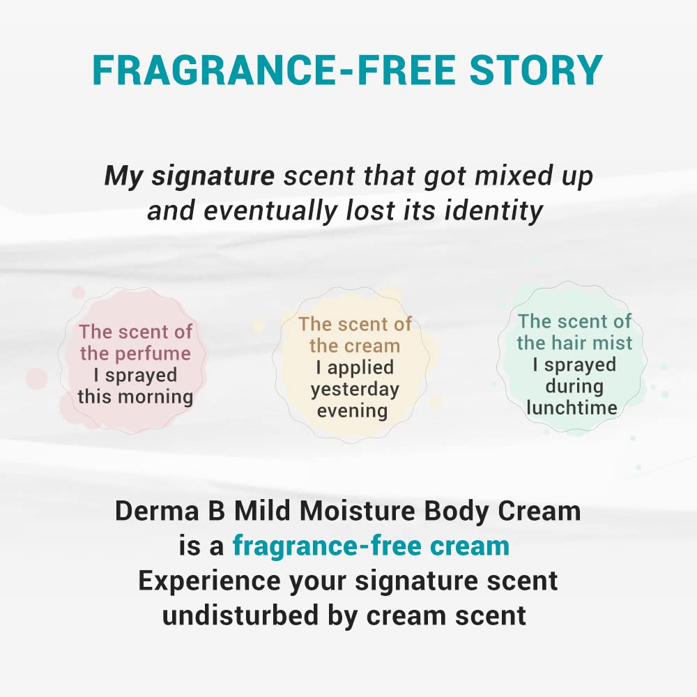 Derma B Mild Moisture Body Cream, Fragrance-Free Non-Irritating Body Moistuzer for Dry & Sensitive Skin with Camellia Oil, Unscented Fast-Absorbing Moisturizing Korean Skincare,14.54 Fl Oz,430ml