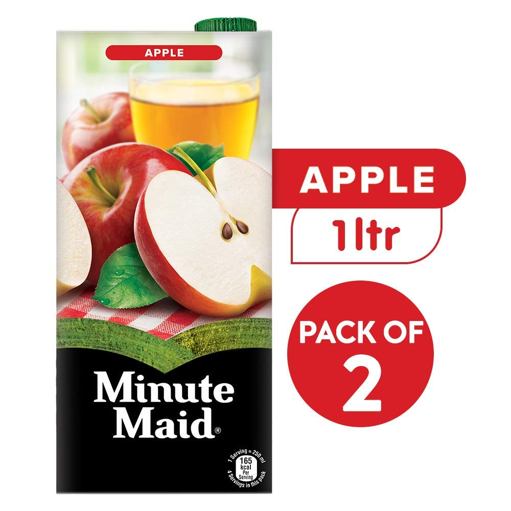 Minute Maid Minute Maid Fruit Juice Apple, 1L Tetra Pack (Pack of 2