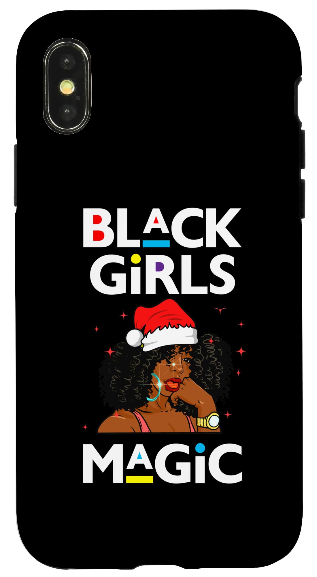 iPhone X/XS Black Girl Magic Christmas Holiday Funny Women Girls Xmas Case