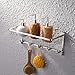 KES Bathroom Shelf, Shower Shelf for Small Bathroom (14 Inch Rectangular Polished Stainless Steel) with Towel Hook Hanger Wall Mount, A2128