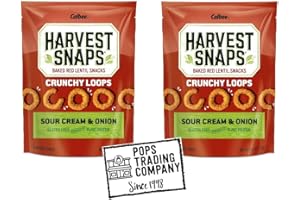 POPS TRADING COMPANY Since 1998 Baked Red Lentil Snack Sour Cream & Onion W/Recipe Card 2 Pack 2.5 ounce