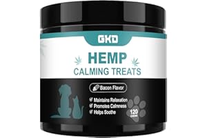 GKD Calming Chews for Dogs, Dog Calming Chews Anxiety Relief, Hemp Calm Dog Calming Treats Care for Puppy-Small-Medium-Large Dogs, Stress Sleep Travel Pain Separation Fireworks Aid