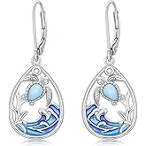 Cargari Beach Earrings for Women Sterling Silver Starfish/Dolphin/TurtleTeardrop Earrings Beach Jewelry