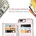 LAMEEKU iPhone 7 Plus Zipper Wallet Case, iPhone 8 Plus Leather Case, Apple 7 Plus Credit Card Holder Slot case with Money Pocket, Protective Cover Compatible for Apple iPhone 7 Plus/8 Plus-Rose Gold