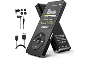 RUIZU 64GB MP3 Player with Bluetooth 5.3, Portable Music Player for Kids Sports Running, FM Radio, Voice Recorder, Equalizer, 80H Digital Audio Video Shuffle Resume Playback, Up to 128GB Micro SD Card