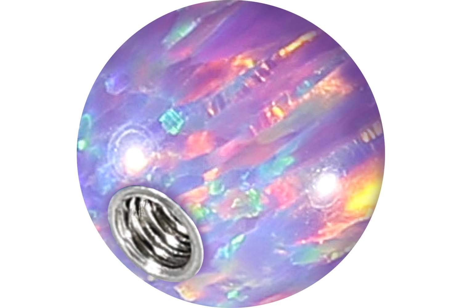 PIERCINGLINE® Synthetic Opal Balls with Inner Threads Made of Surgical Steel, Opal,