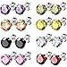 Jstyle Jewelry Stainless Steel Womens CZ Stud Earings Set Piercing, 8 Pairs 6MM