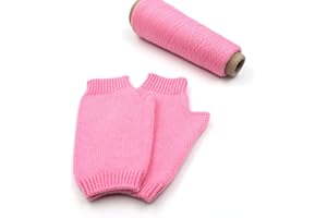 iMongol Pure Cashmere Women Men Unisex Fingerless Mittens Gloves Half Fingers, Thumb Hole Thick 3ply Yarn